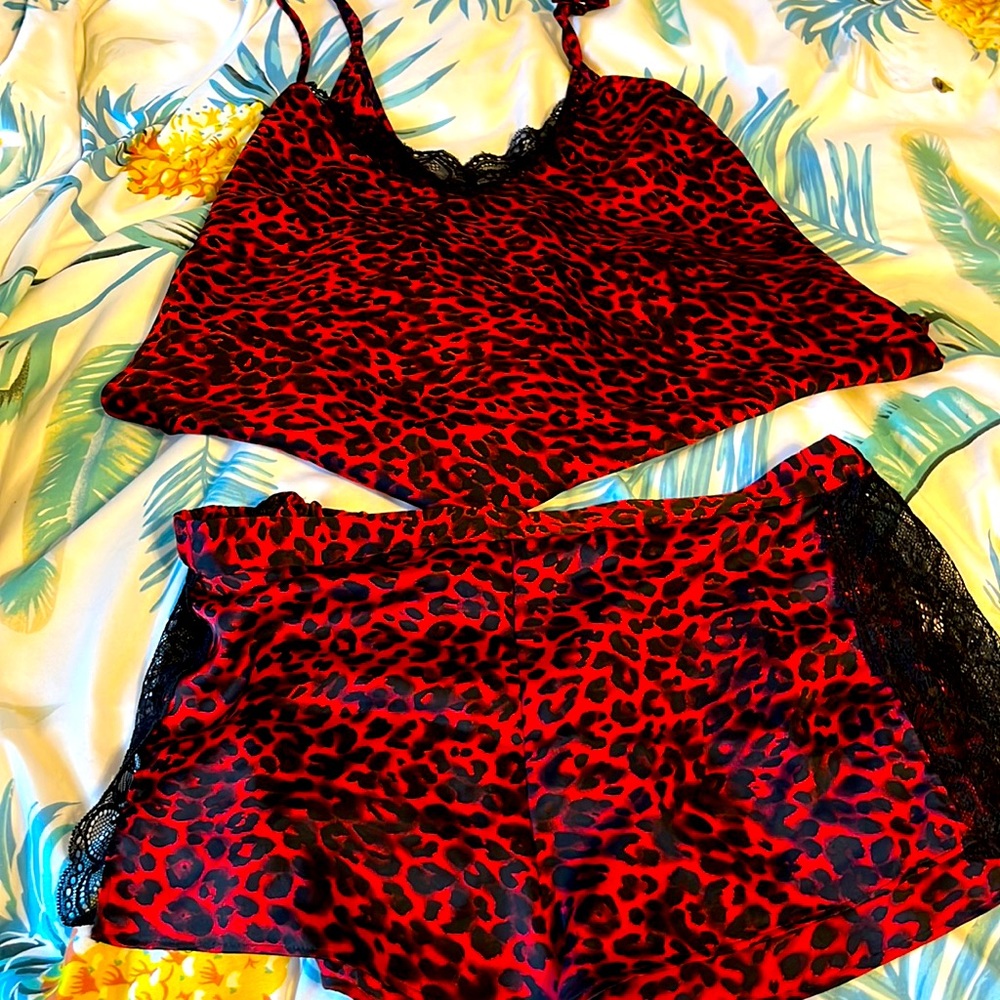 Sexy silky pyjama lounge wear and matching robe